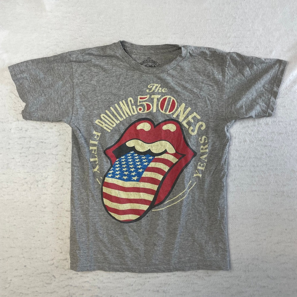 The Rolling Stones T-Shirt Unisex Small Gray 50 Years 2013 North American Tour